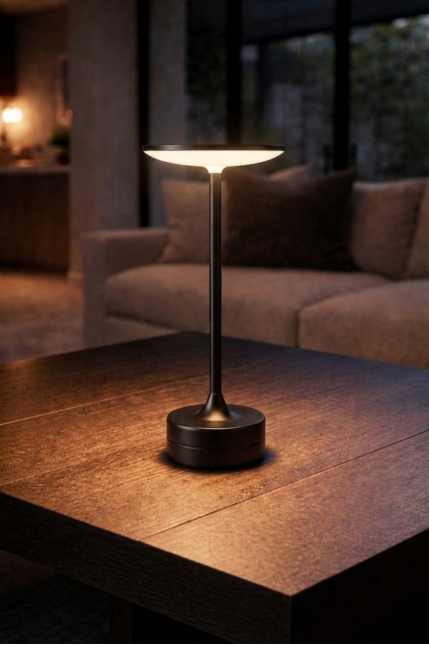 AuraTouch™ Cordless Touch Lamp – 3 Color Modes, Metal Finish