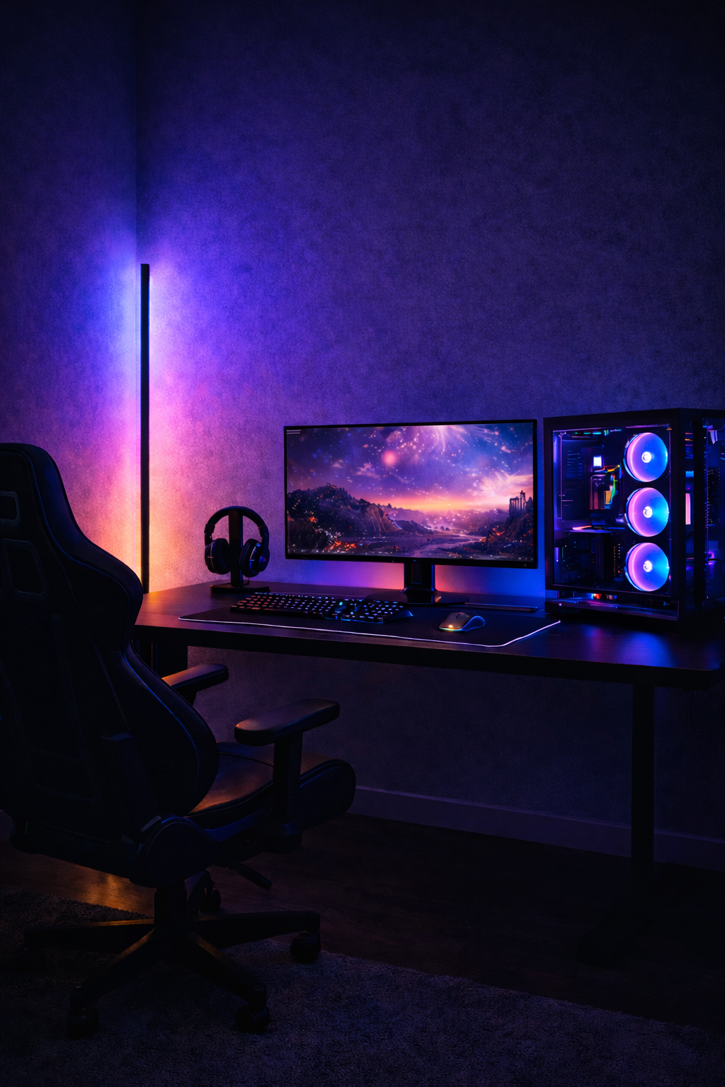 AuraGlow™ RGB Corner Floor Lamp