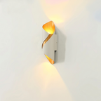 AuraSconce modern glass wall sconce with up and down light, high-detail studio shot