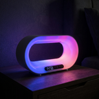 3-in-1 RGB desk lamp glowing colorful atmosphere light in a dark room